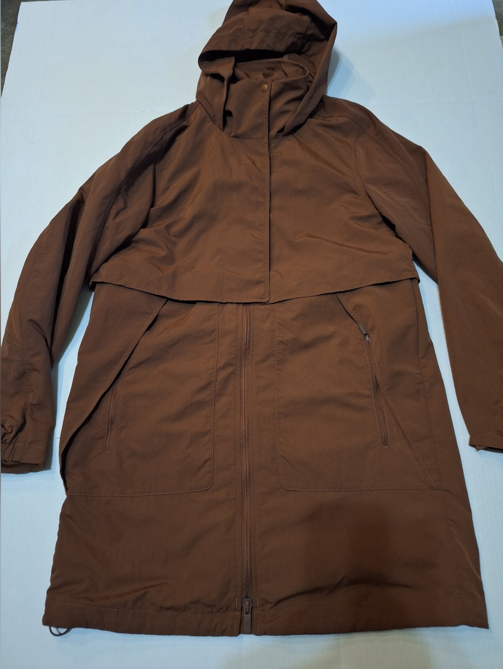 Lululemon Always Effortless Long Jacket Roasted Brown Full Zip Hooded Size 2